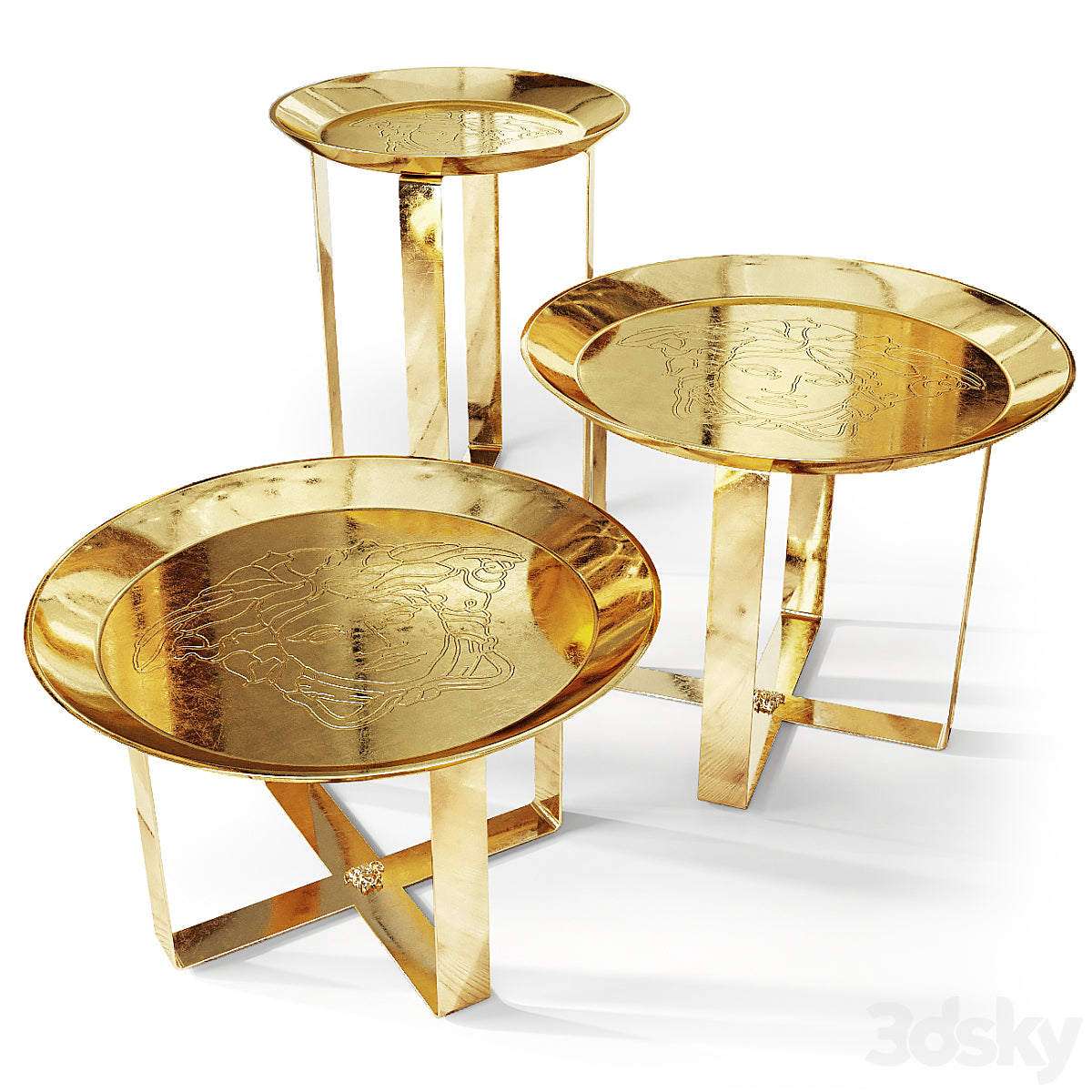 Gold Unique Coffee & Side Table