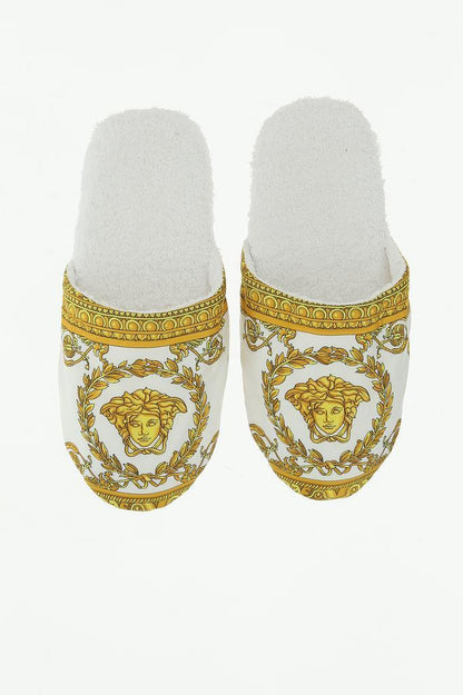 Barocco&amp;Robe Printed Slippers (M) White