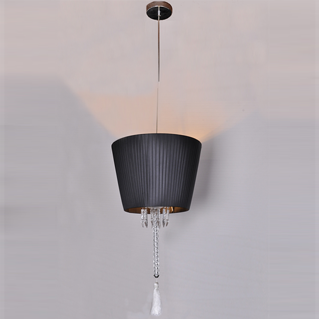 Torch Ceiling Lamp with Black Lampshade
