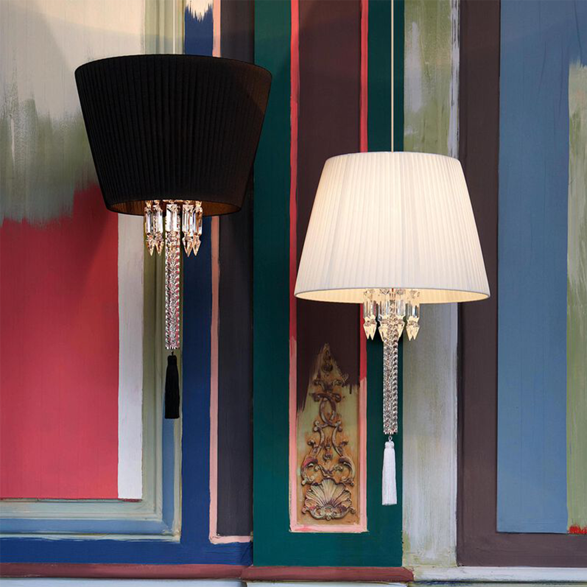 Torch Ceiling Lamp with Black Lampshade