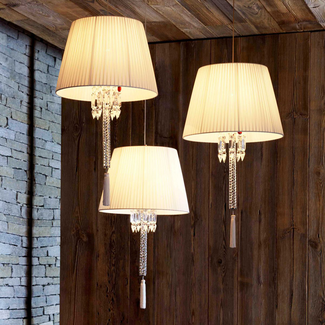 Torch Ceiling Lamp with White Lampshade