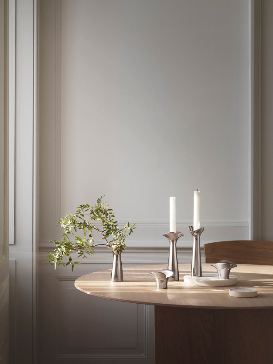Bloom Taper Candleholder Steel Set of 2
