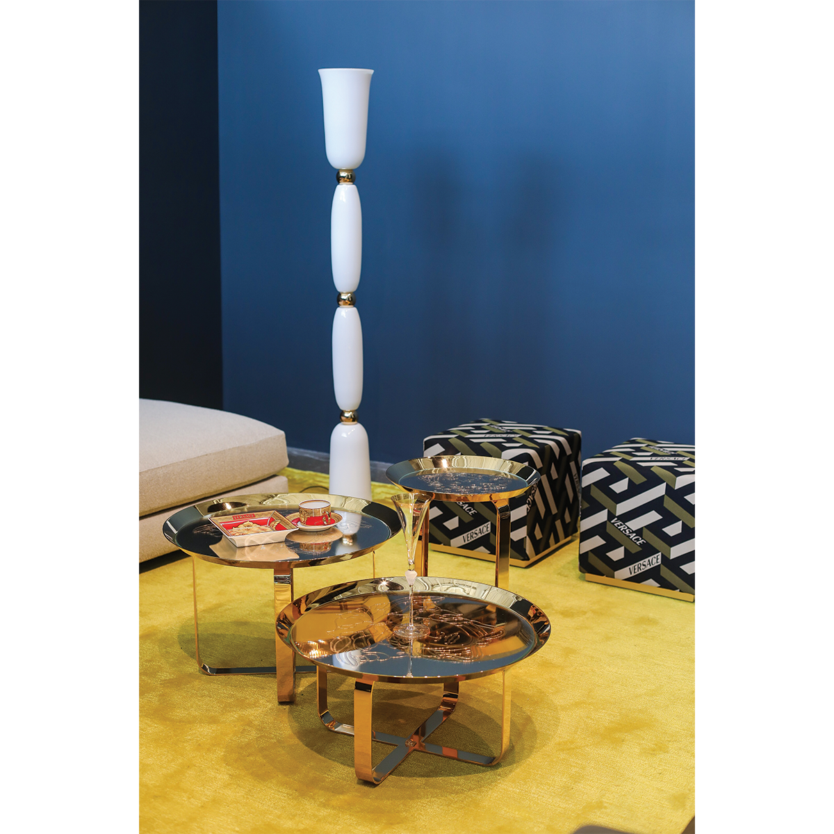 Gold Unique Coffee & Side Table