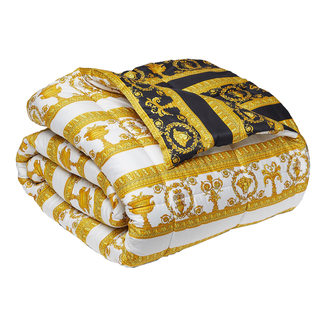 Barocco&amp;Robe Reversible Comforter White-Black-Gold