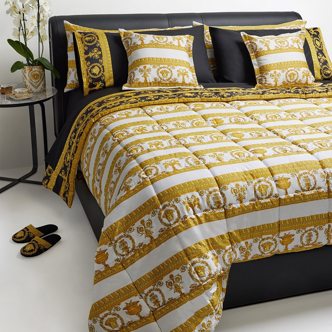 Barocco&Robe Reversible Comforter White-Black-Gold
