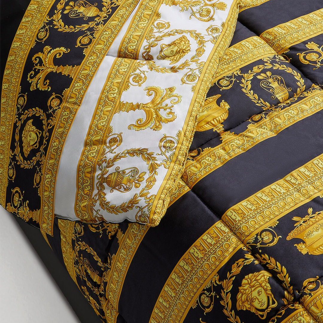 Barocco&Robe Reversible Comforter White-Black-Gold