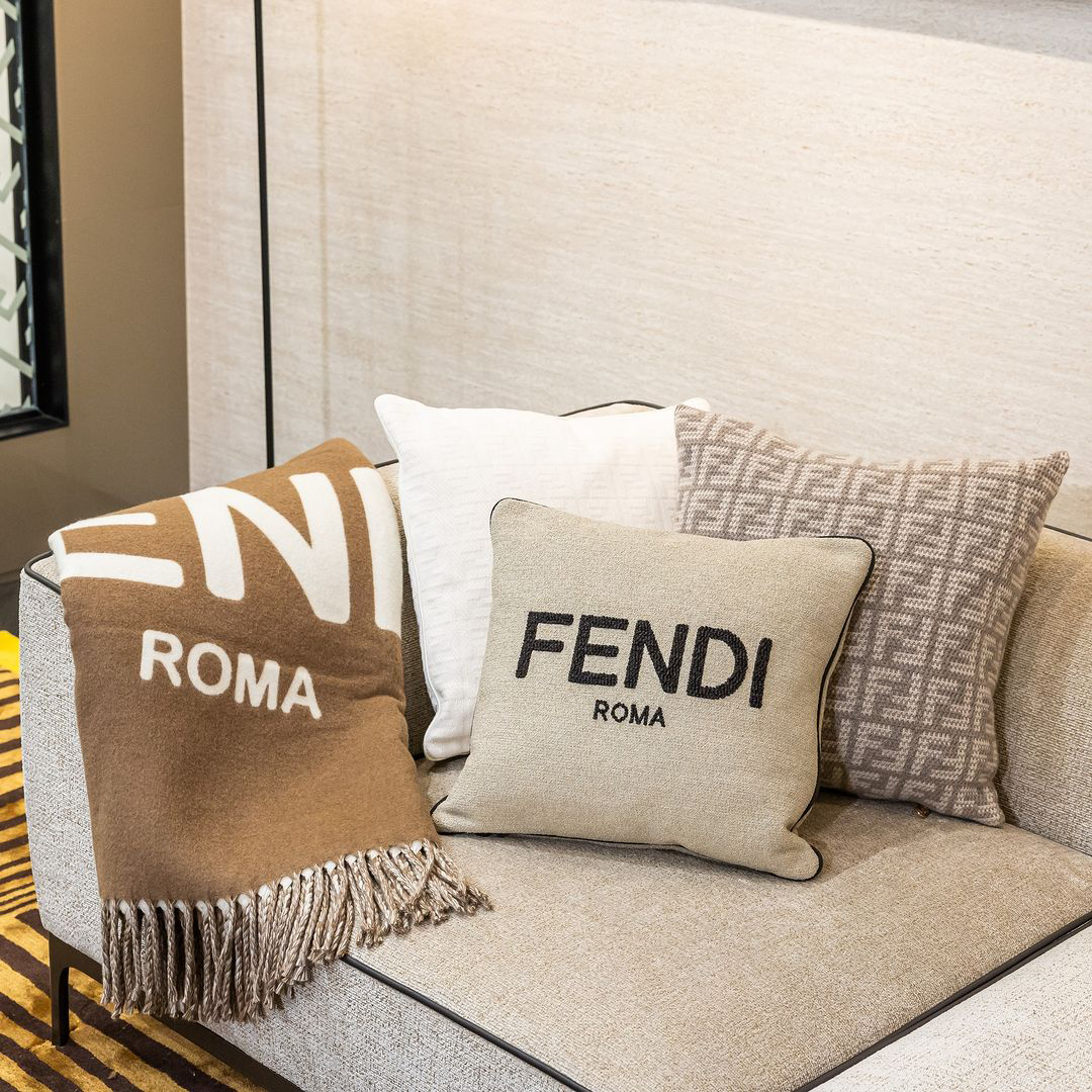 Fendi Roma Throw - Brandy & White