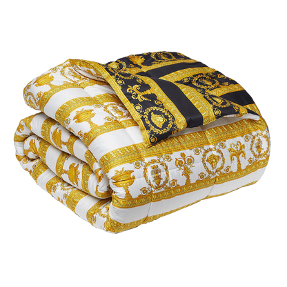 Barocco&amp;Robe Reversible Comforter White-Black-Gold