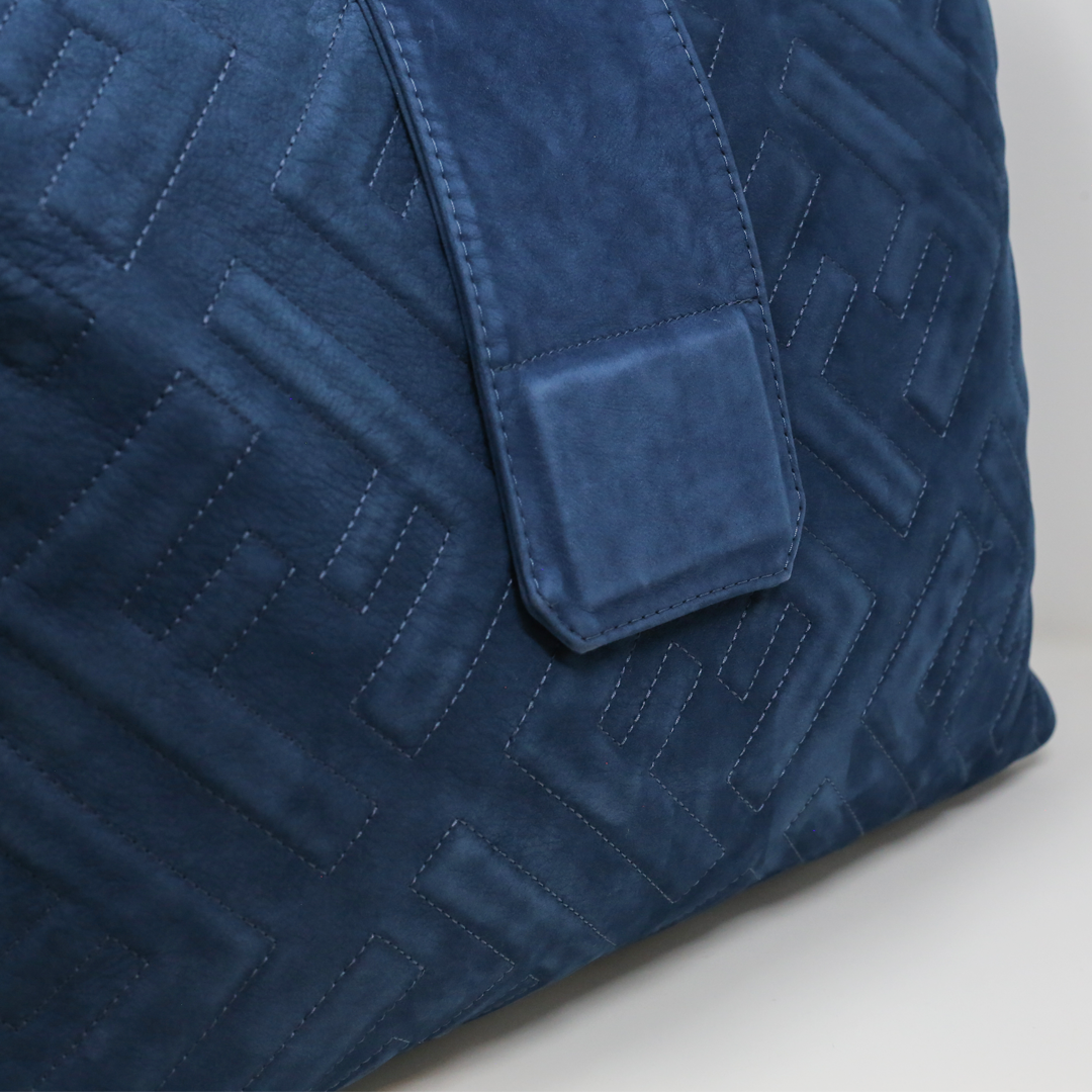 Fendi Diagonal FF Logo Blue Velvet Headrest Cushion