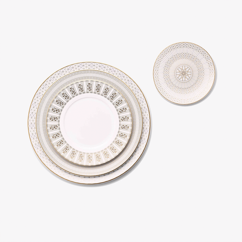 Arcadia Gold & Platinum Dinner Plate 27 cm set of 2