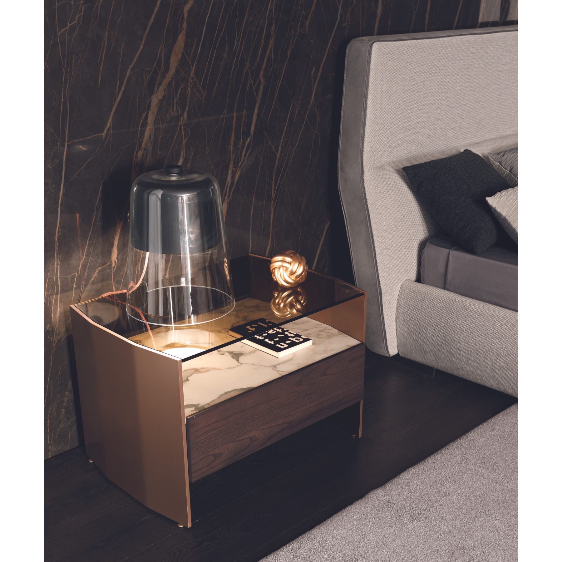 Milvian Bedside Table & Drawer