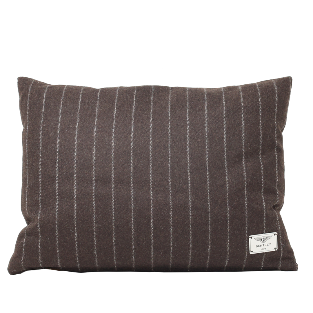 Bentley Home Stripe Cushion - Brown &amp; White