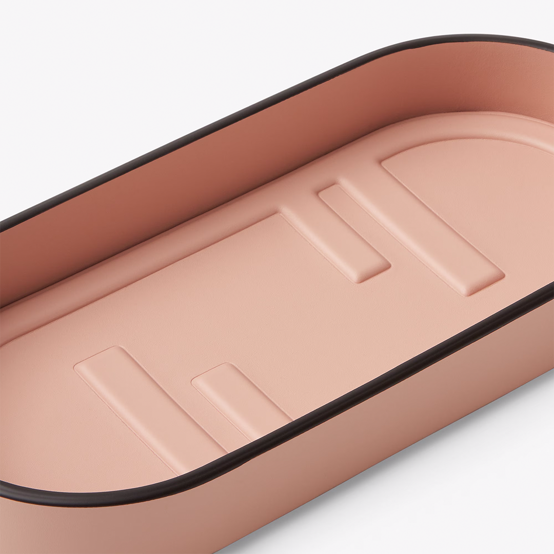 Fendi Large O’Lock Oval Pocket Emptier- pink Leather