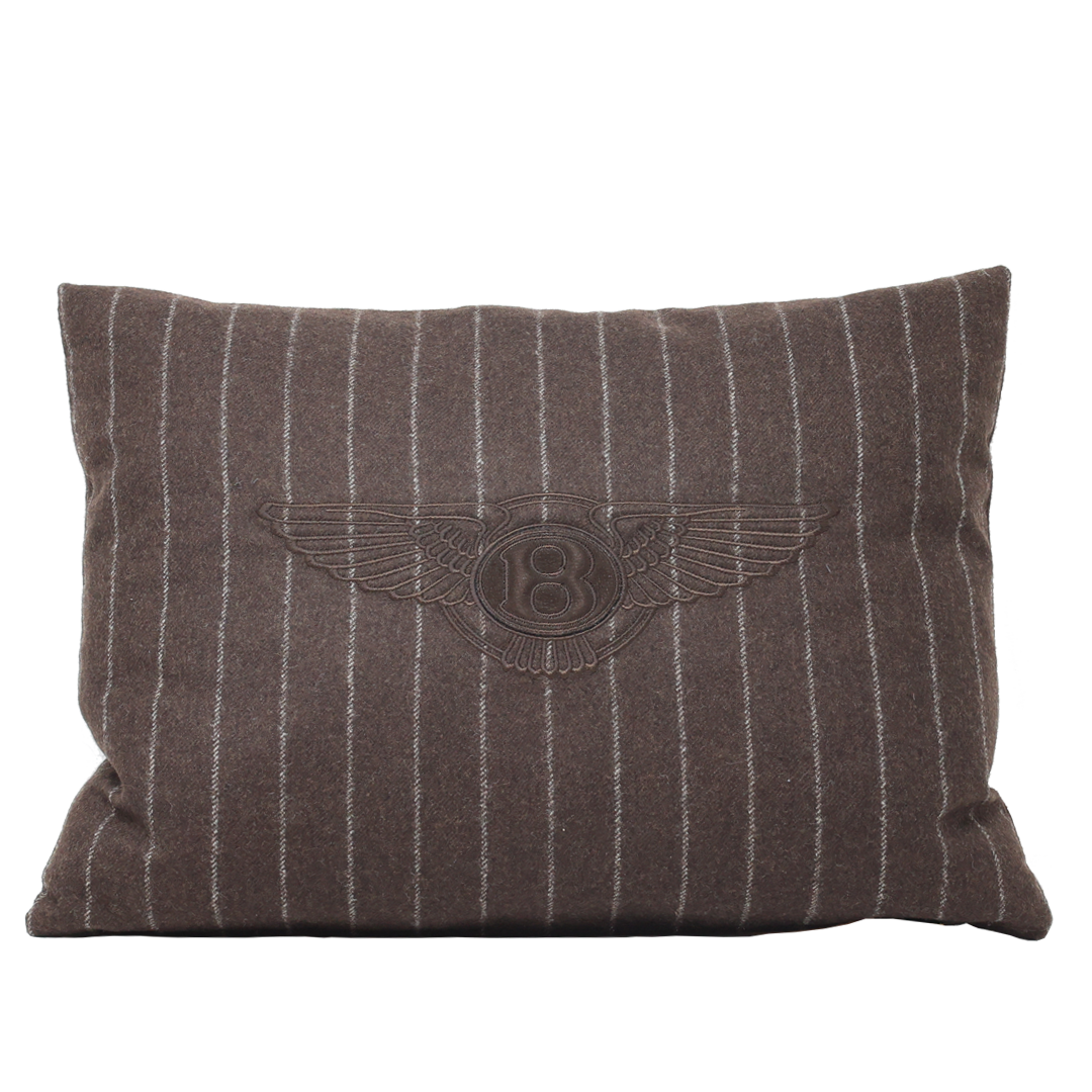 Bentley Home Stripe Cushion - Brown &amp; White