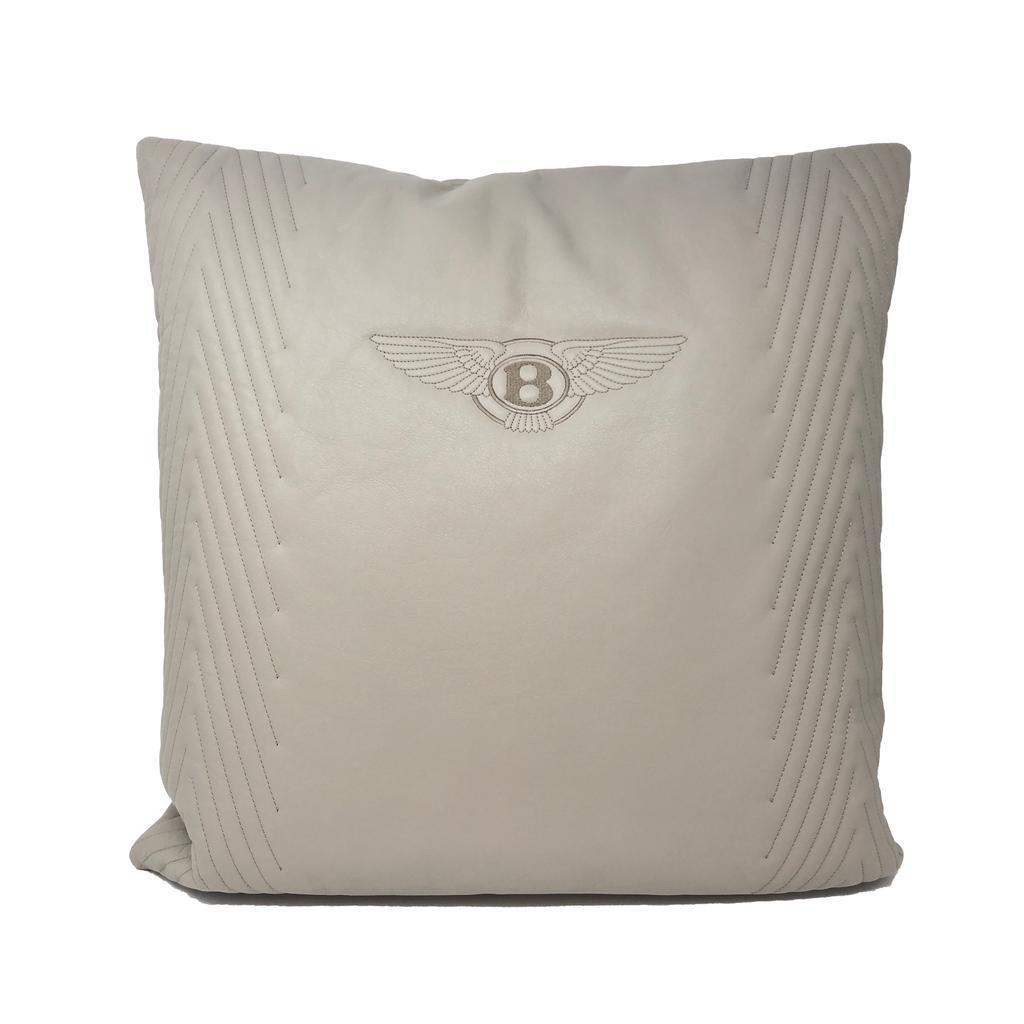 Bentley Home Lati Grey Leather Cushion