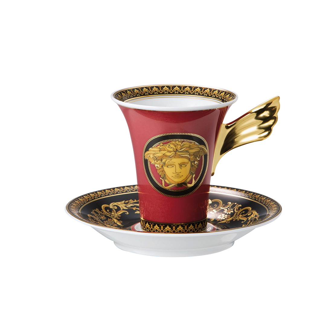 Medusa Red 4 Tall,  Coffee Cup &amp; Saucer