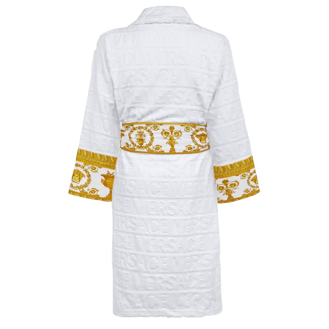 I Heart Baroque Bathrobe no hood-White