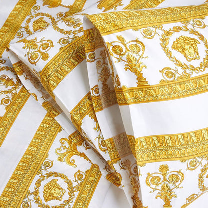 Barocco &amp; Robe Sham Pillow Case Pair - White &amp; Gold
