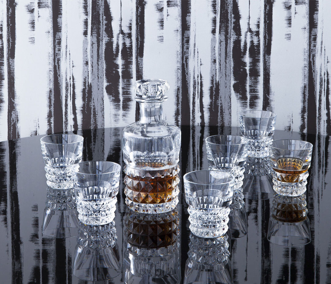Louxor Bar Set (Whisky Bottle and 6 crystal tumblers)