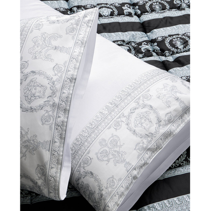 I Heart Baroque Pillow Case Pair - White-White