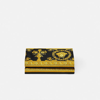 Barocco &amp; Robe Sham Pillow Case Pair - Black &amp; Gold