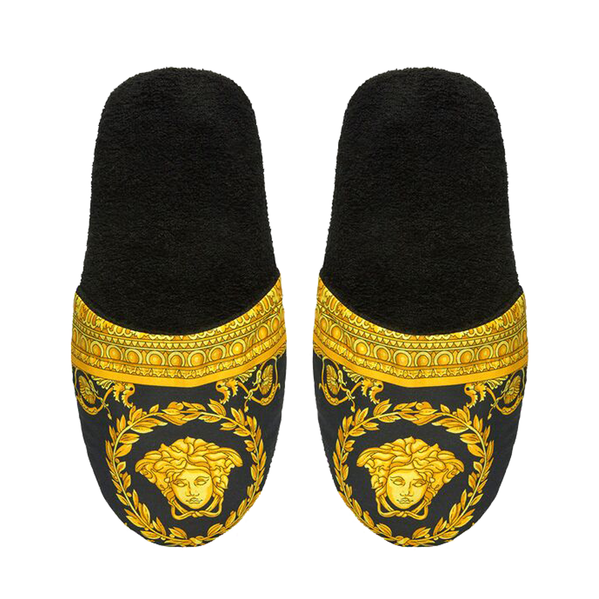 Barocco&Robe Printed Slippers- Black