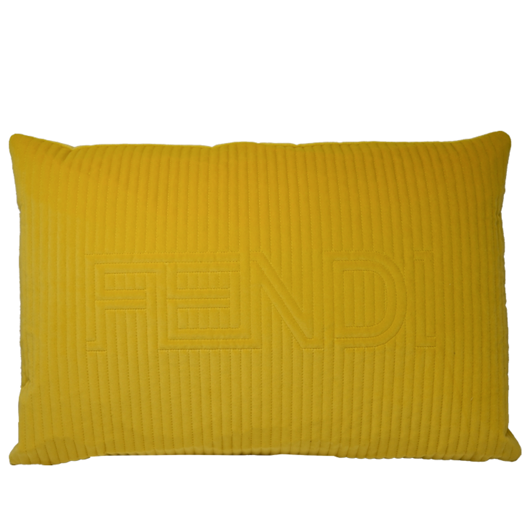 Fendi Lines FF Logo Cushion-Yellow