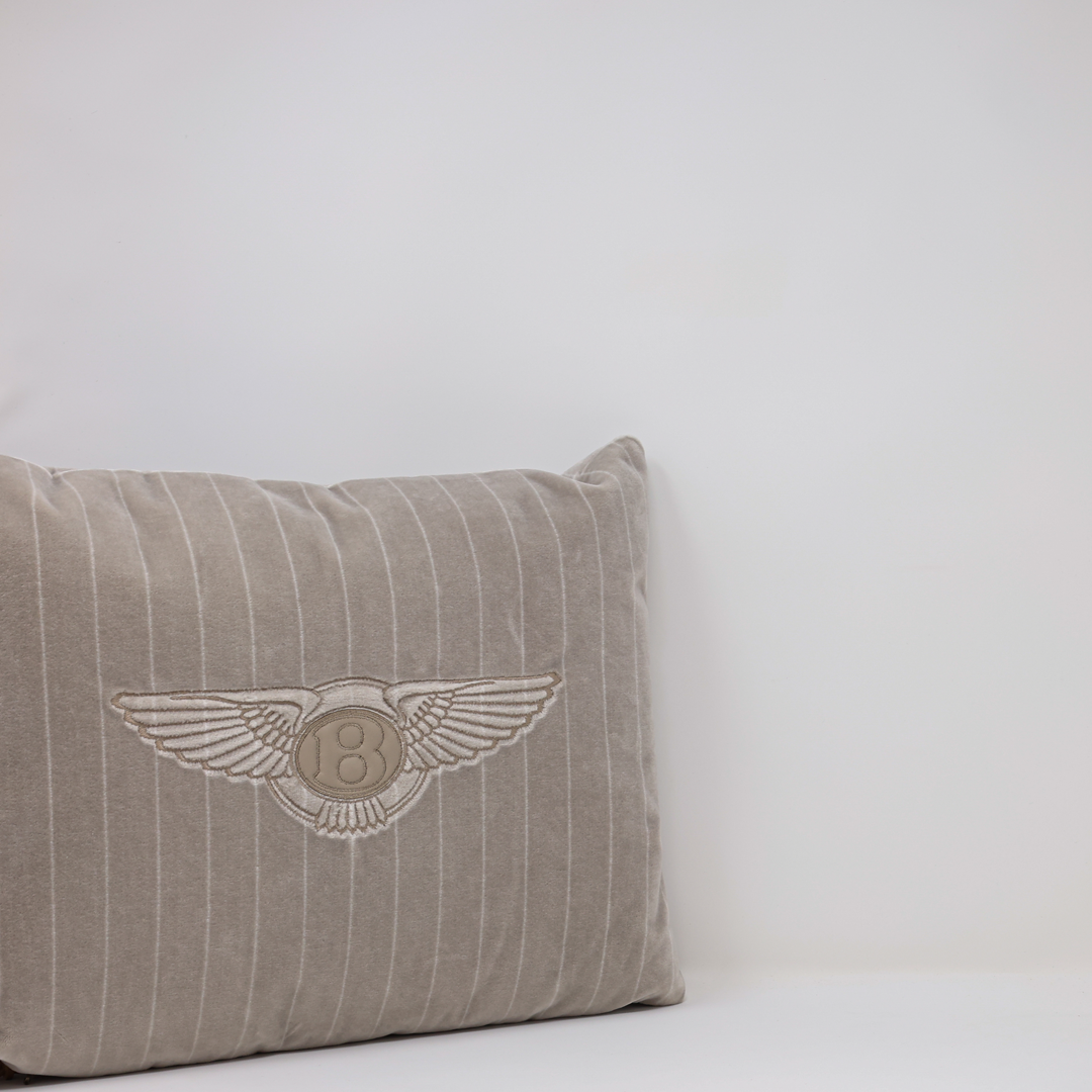 Bentley Home Stripe Cushion -Grey &amp; White