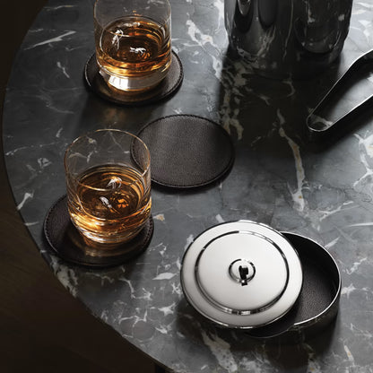 Manhattan Leather Coaster Set 4 Pcs