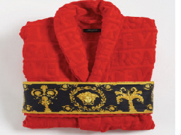 I Heart Baroque Bathrobe no hood-Red