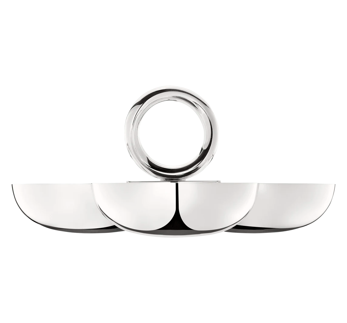 Vertigo Small Silver-Plated 3-Bowl Aperitif Serving Dish