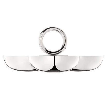 Vertigo Small Silver-Plated 3-Bowl Aperitif Serving Dish