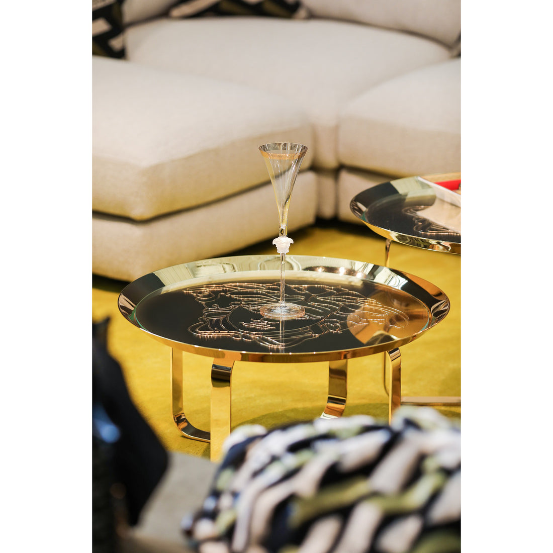 Gold Unique Coffee &amp; Side Table