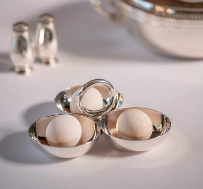 Vertigo Small Silver-Plated 3-Bowl Aperitif Serving Dish