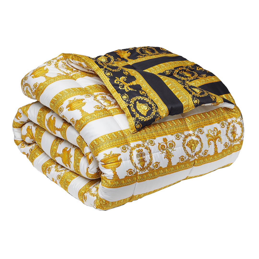 Barocco&Robe Reversible Comforter White-Black-Gold