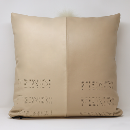 Fendi Casa Leather Cushion with Fox inlay – Major Interiors Inc. Fendi Casa Leather Cushion with Fox inlay – Major Interiors Inc.