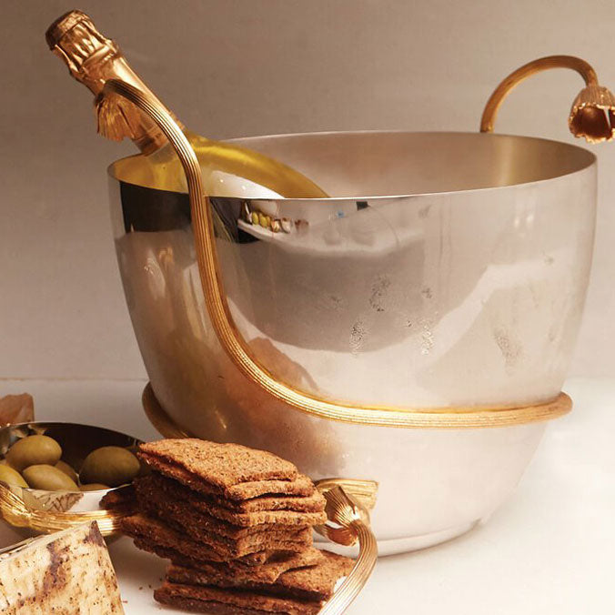 LO L’Objet Deco Leaves Stainless Champagne Bucket