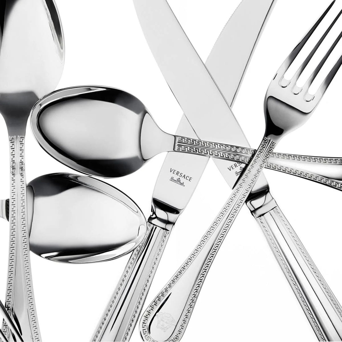 Versace Greca Stainless Steel Dessert Knife – 21 cm