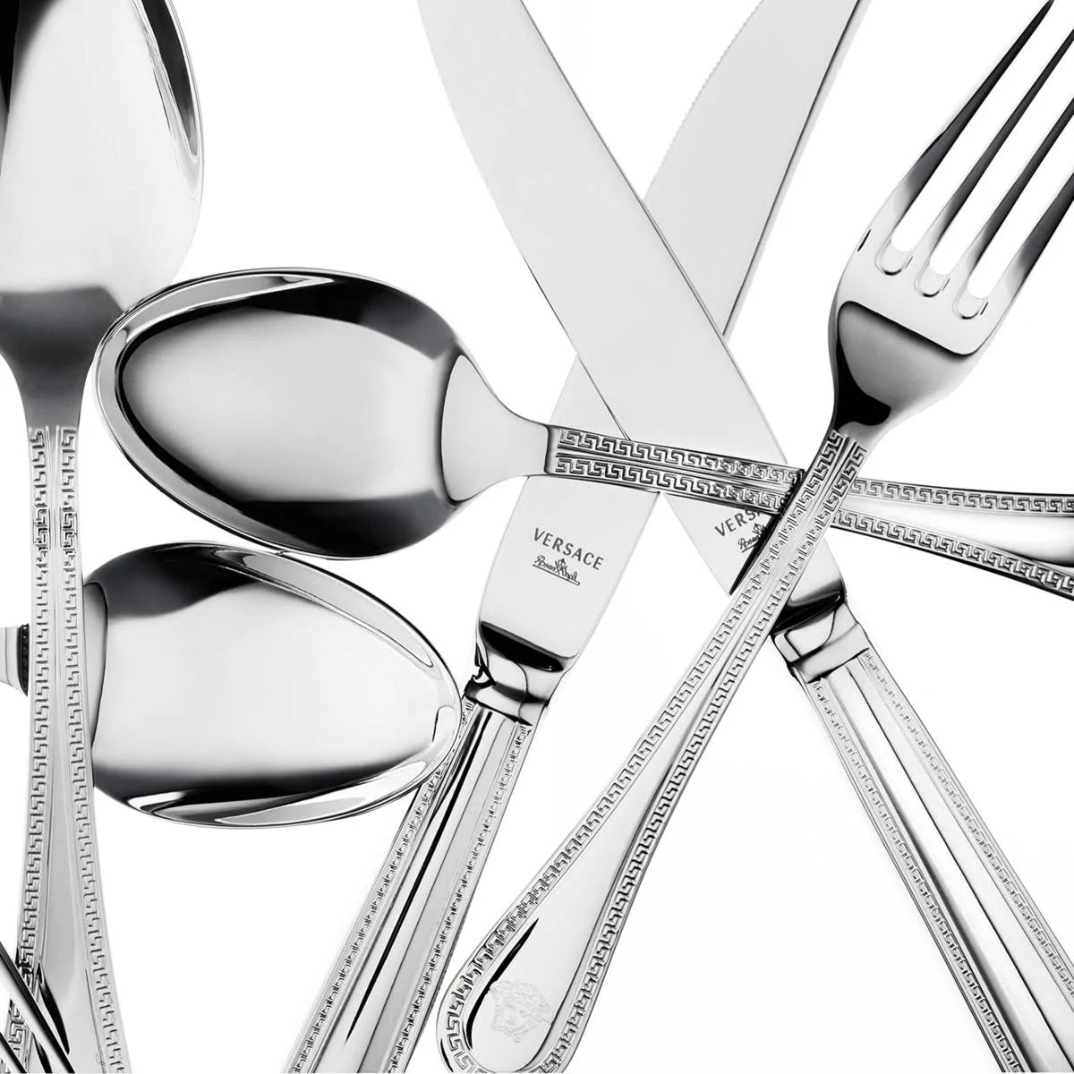 Versace Greca Stainless Steel Dessert Knife – 21 cm