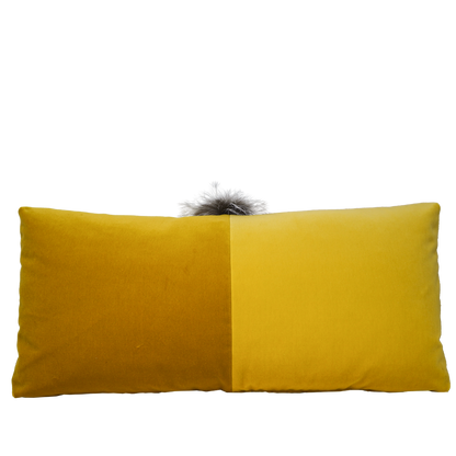 Fendi two-tone velvet fox fur inlay Cushion -Yellow