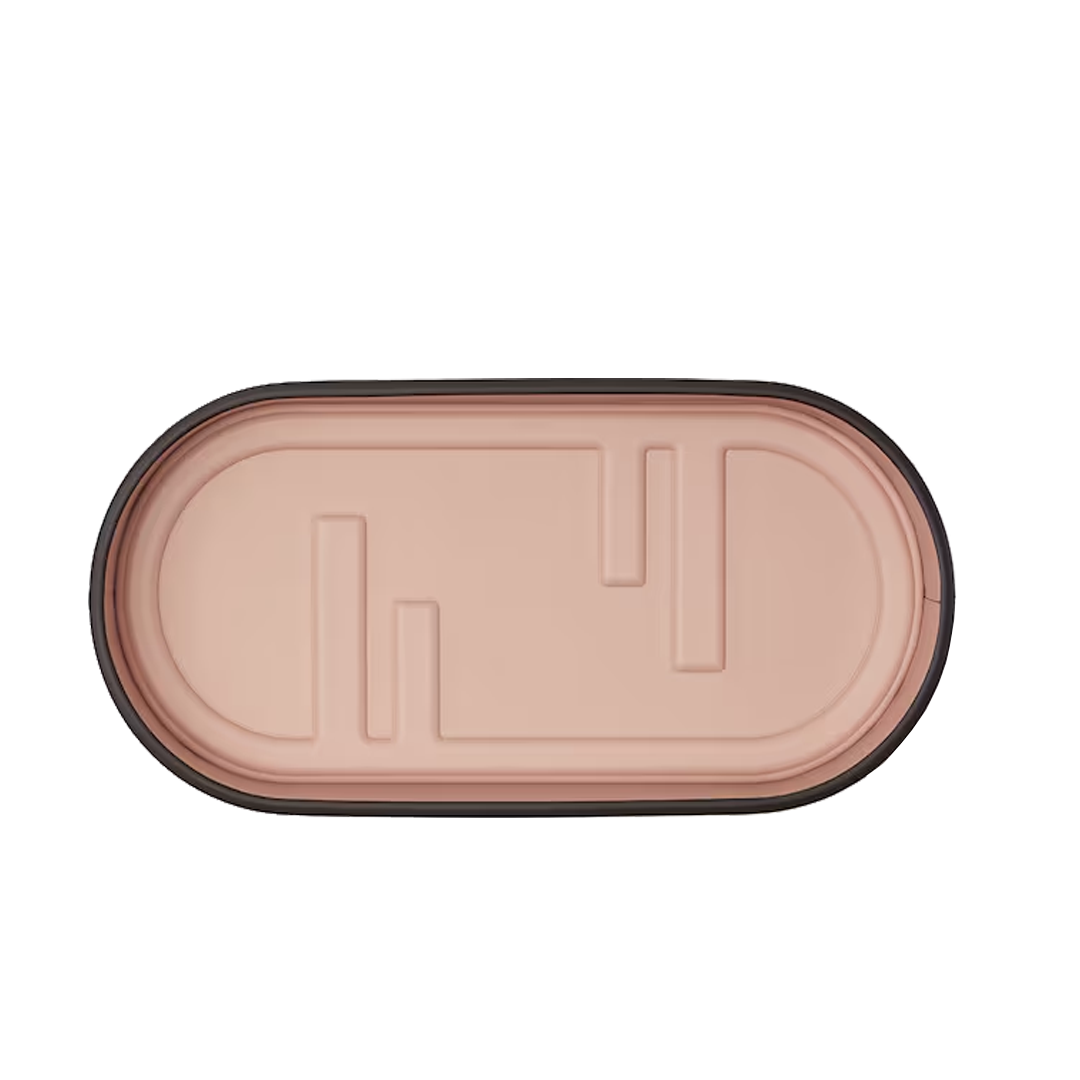 Fendi Large O’Lock Oval Pocket Emptier- pink Leather