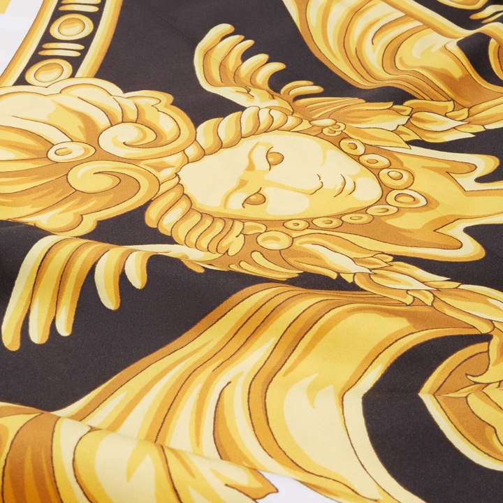 Versace La Coupe Des Dieux Baroque Print Silk Robe in Yellow