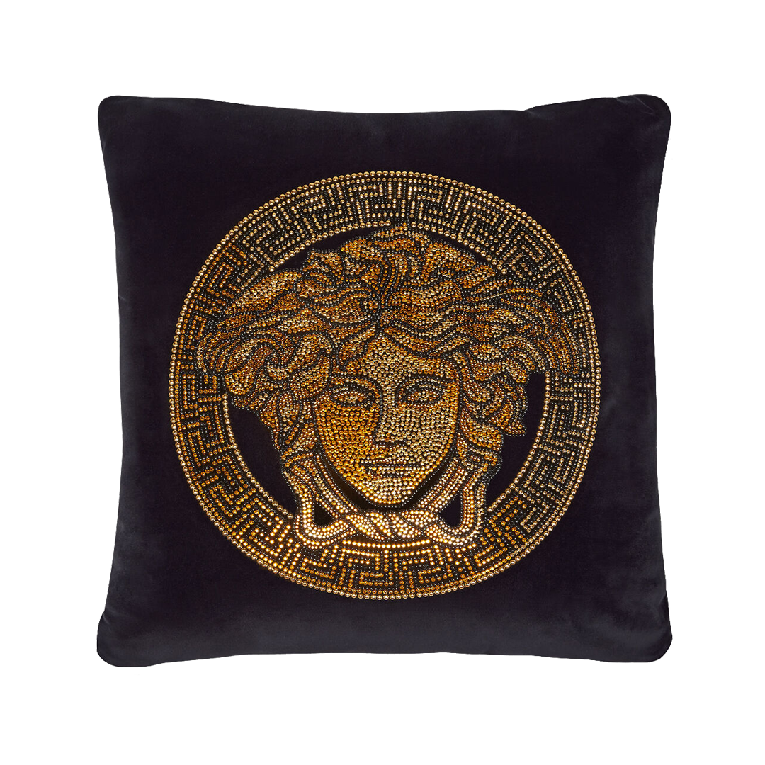 Medusa Black Studded Cushion