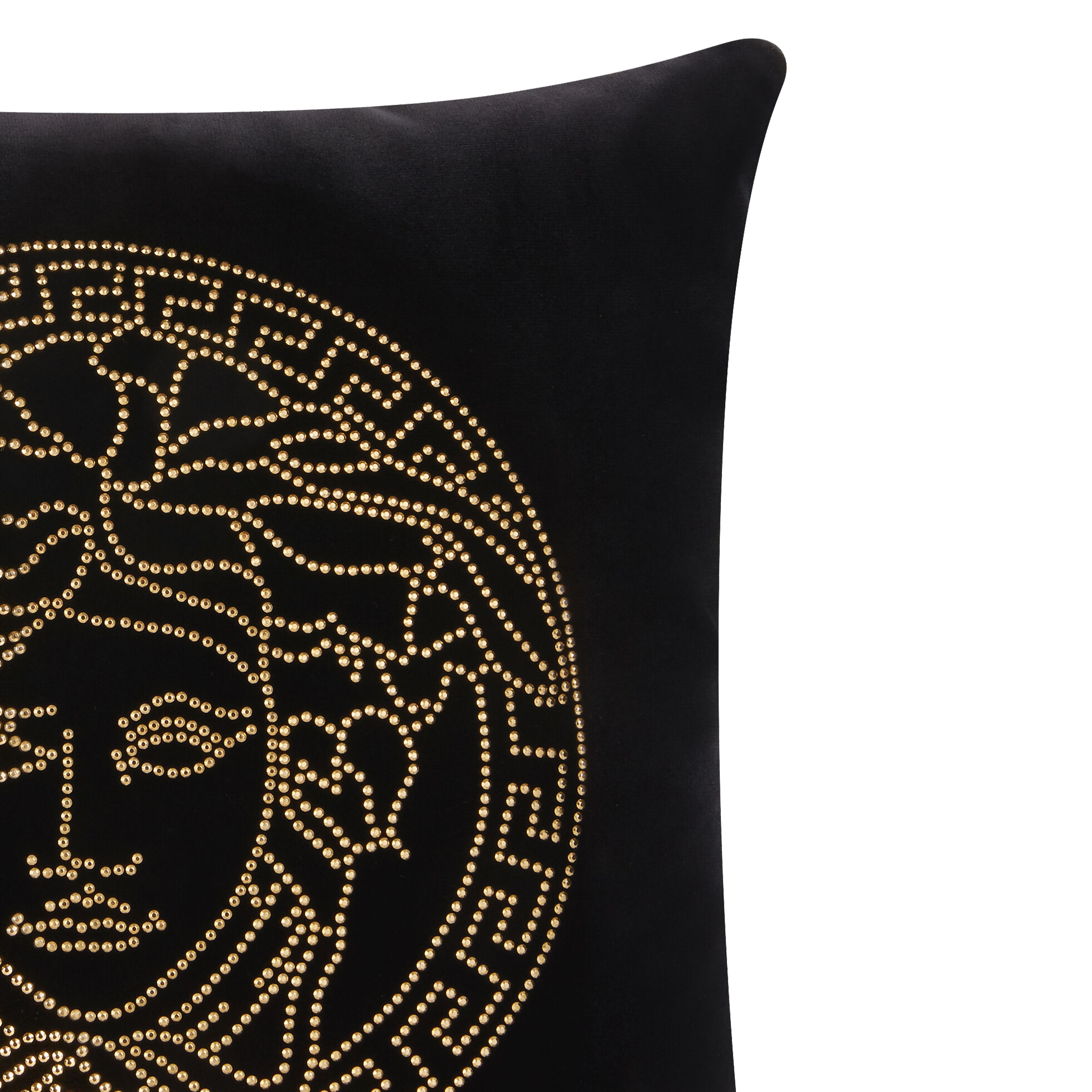 Medusa Black Studs Velvet Cushion