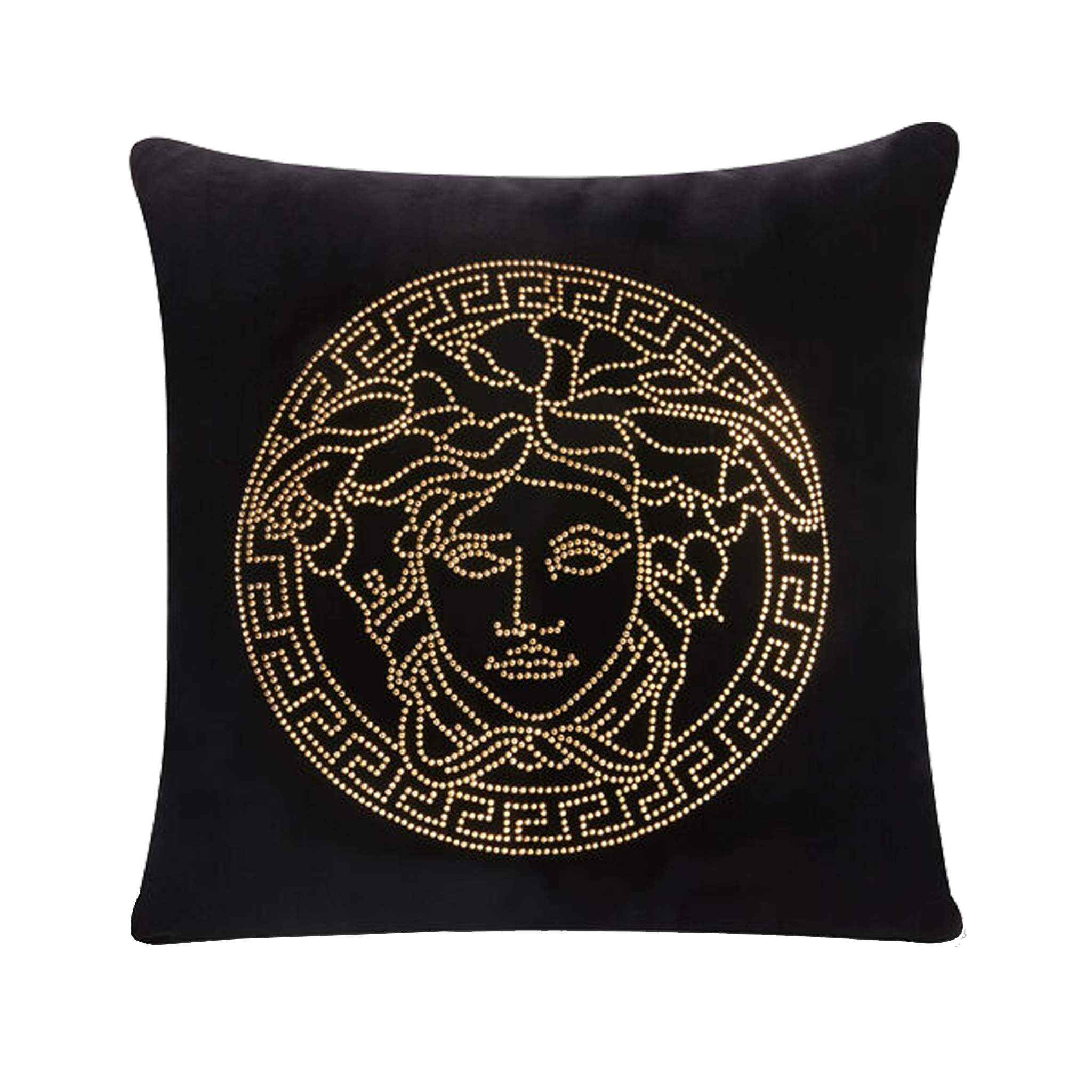 Medusa Black Studs Velvet Cushion