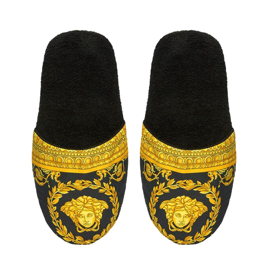 Barocco&Robe Printed Slippers- Black