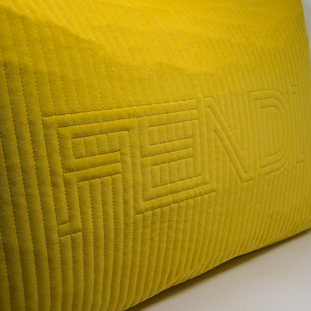 Fendi Lines FF Logo Cushion-Yellow