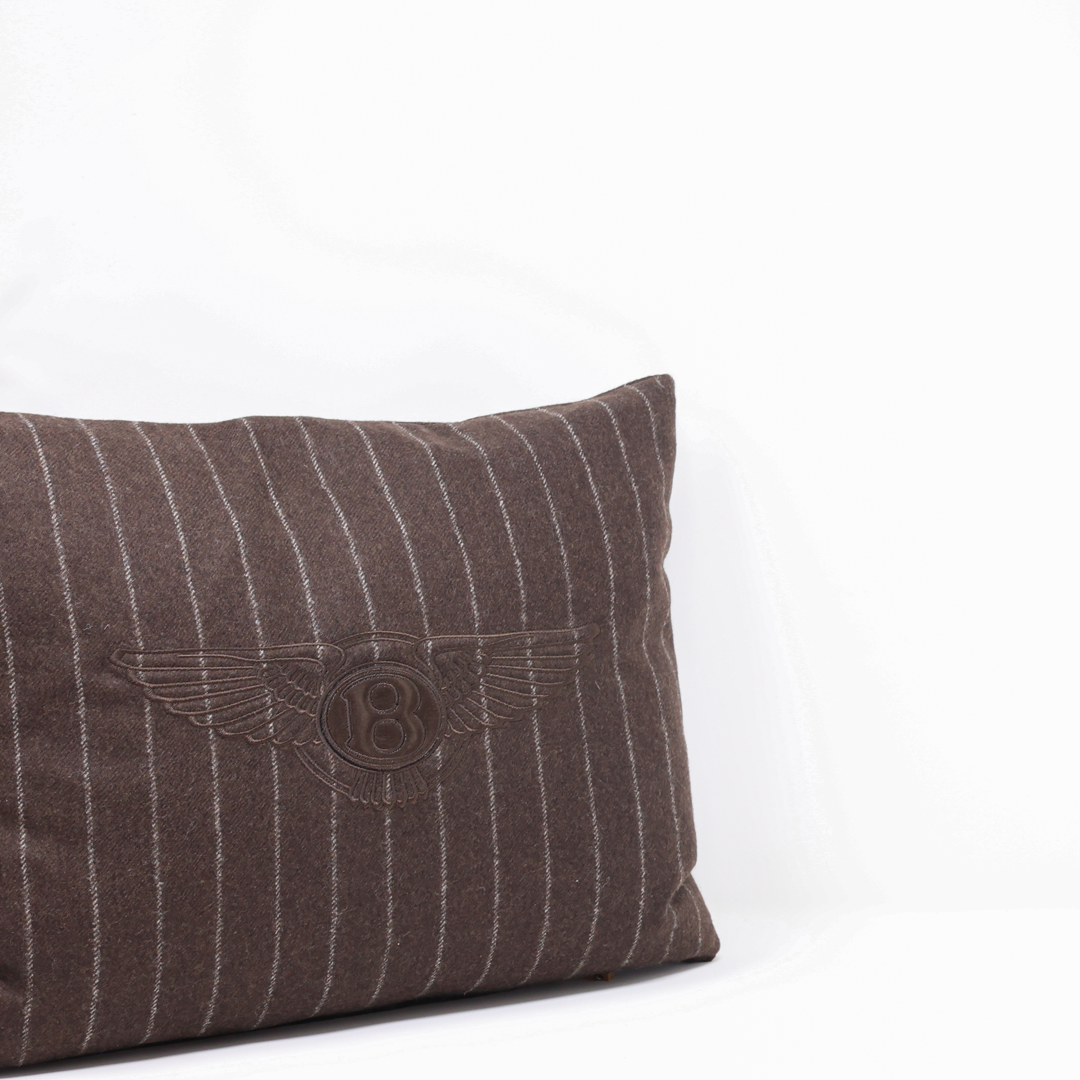 Bentley Home Stripe Cushion - Brown &amp; White