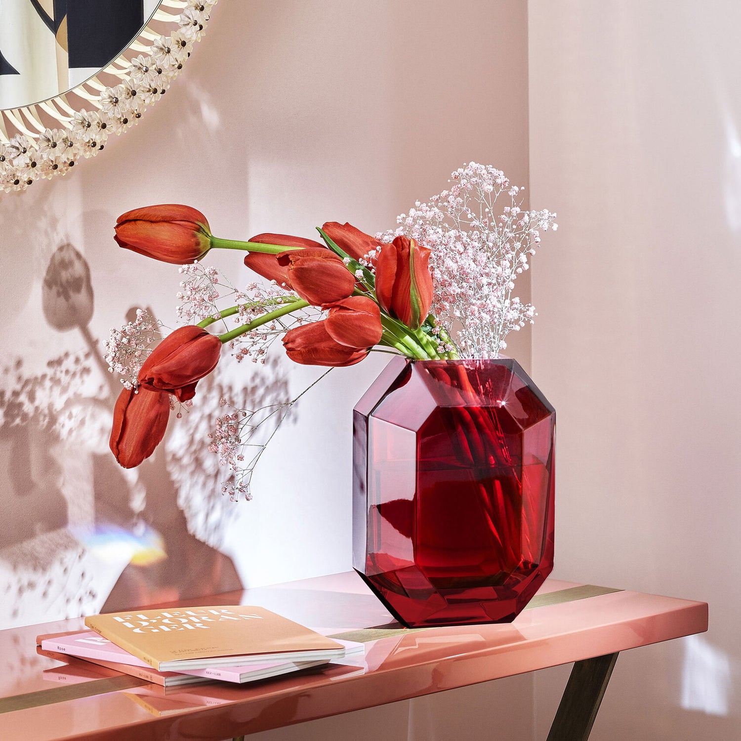 Octogone Vase 250 -Red